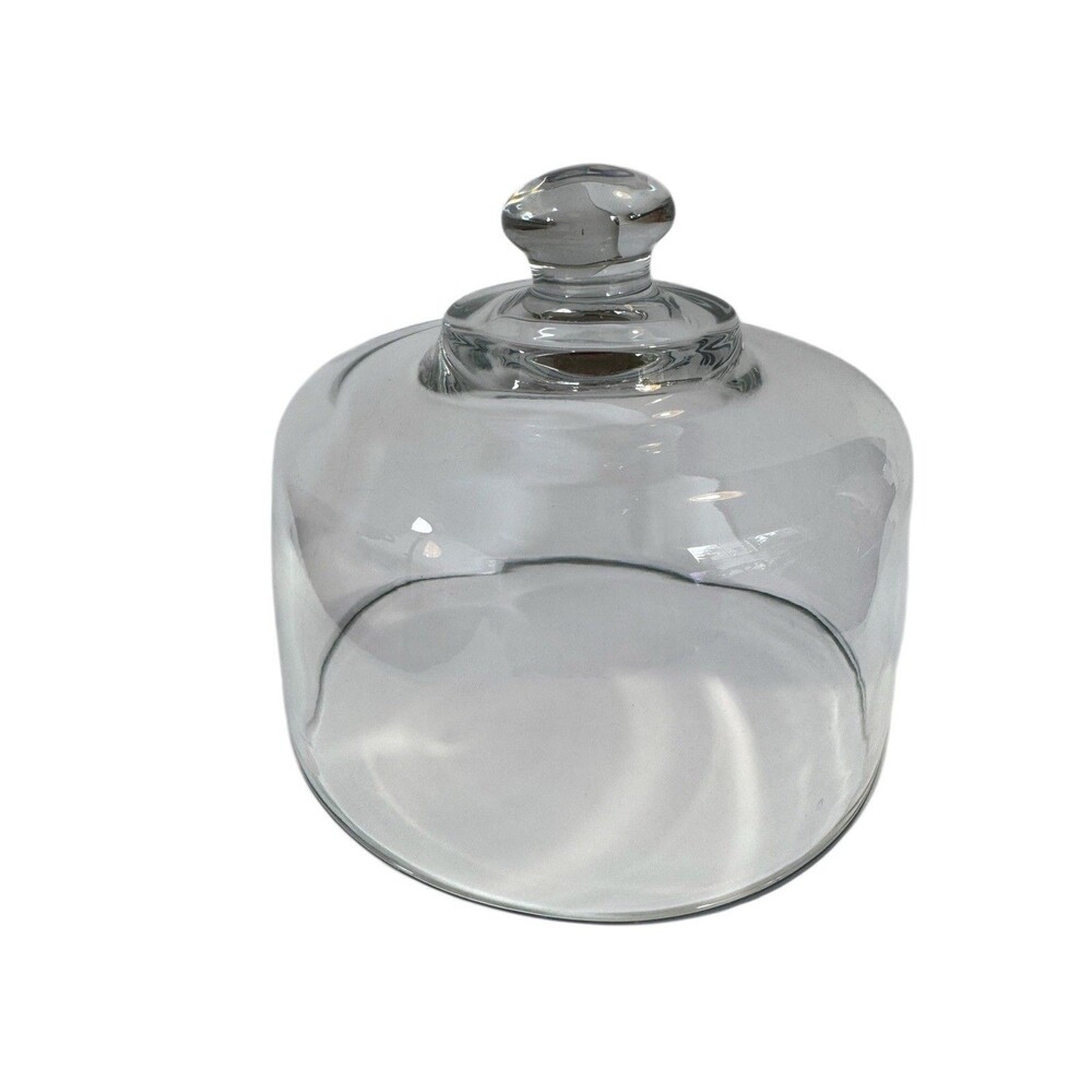Cloche Lid 6.5" Clear Glass Display Dome with Knob Cheese Plant Food